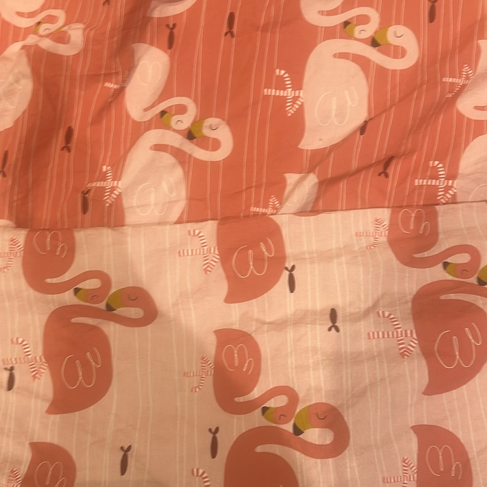 IKEA RÖRANDE Flamingo Crib Duvet Cover – 100% Cotton, Machine Washable - Picture 2 of 3